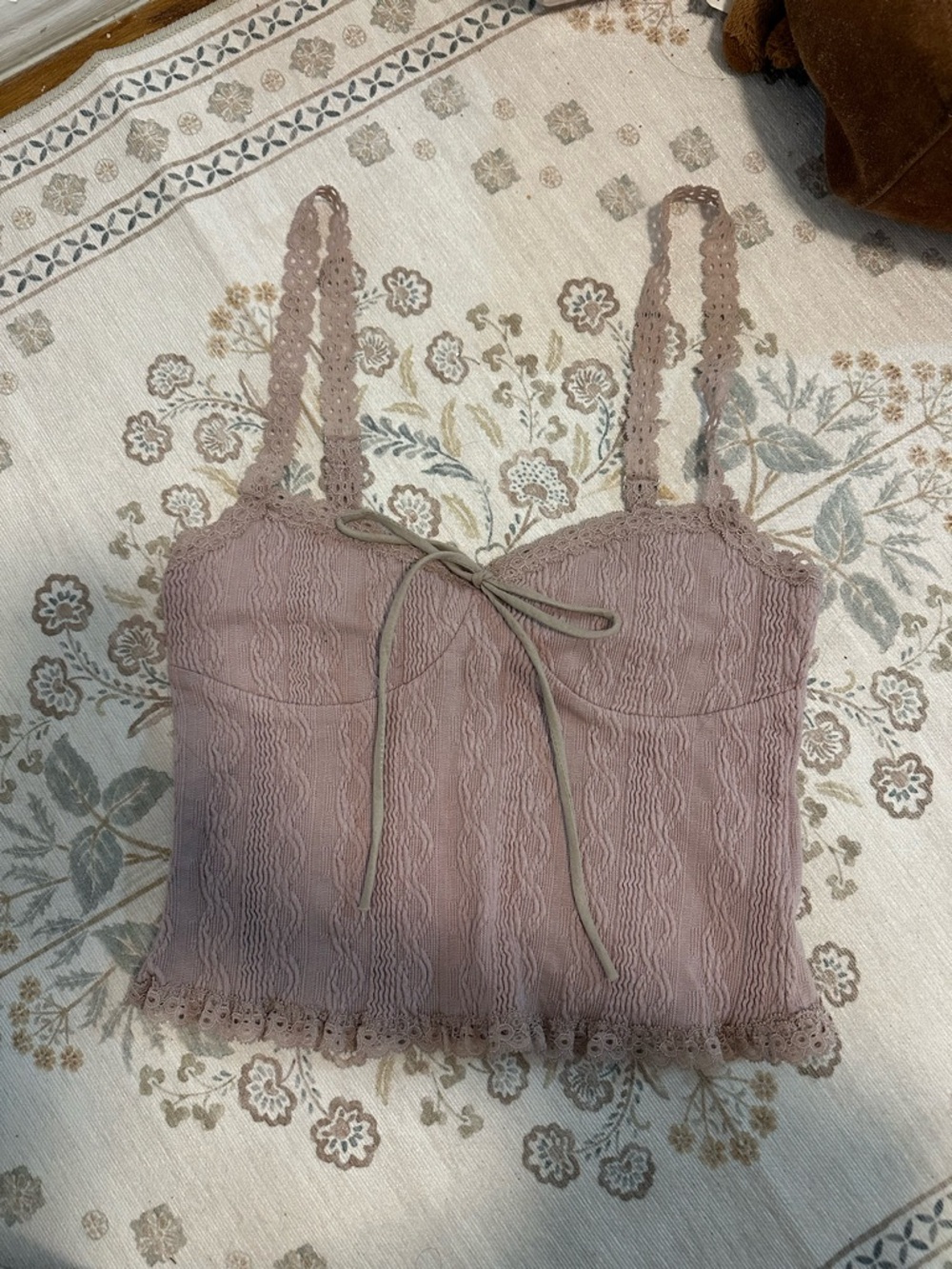 Edikted Mauve Lace Tank Top
